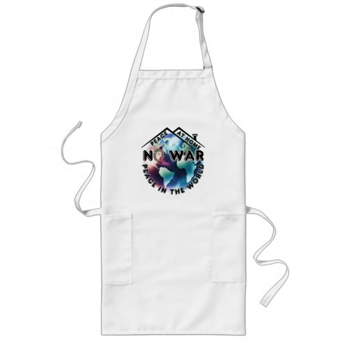 No War Peace At Home Peace in The World Retro Long Apron