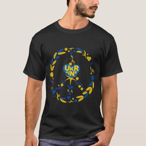 No War Peace in Ukraine Flag T_Shirt