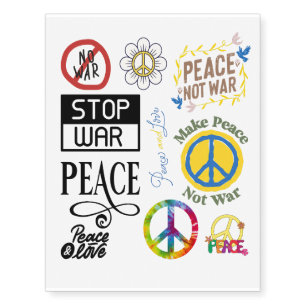 No war, Peace Temporary Tattoos
