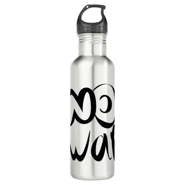 No War Stainless Steel Water Bottle (Front)