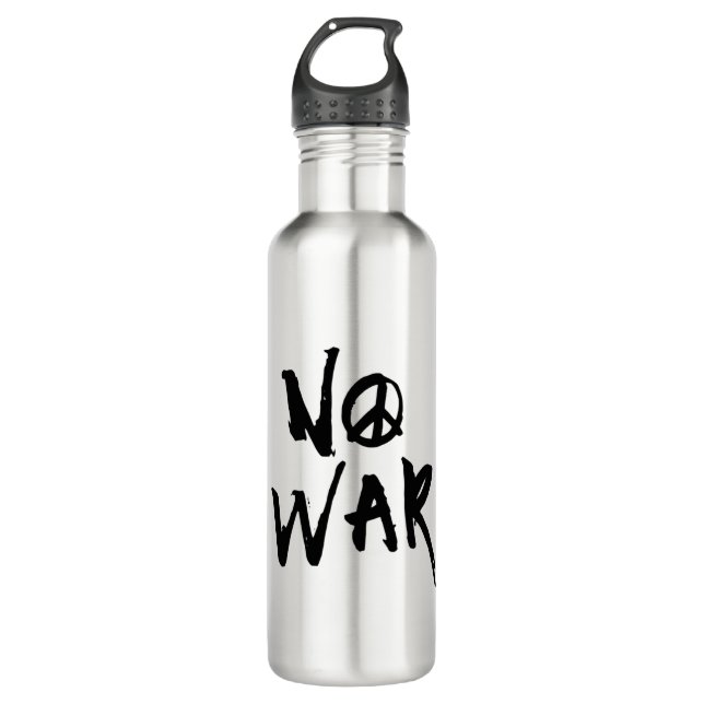 No War Stainless Steel Water Bottle (Front)