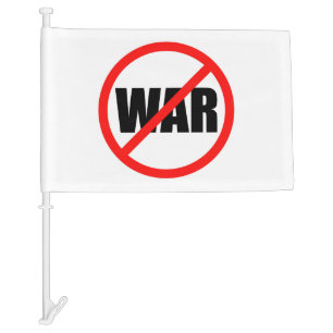 No War Symbol Car Flag
