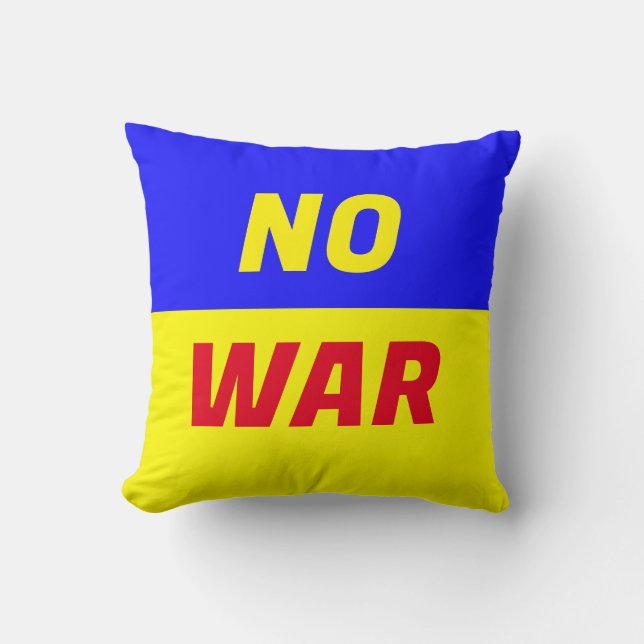 NO WAR Throw Pillow (Front)