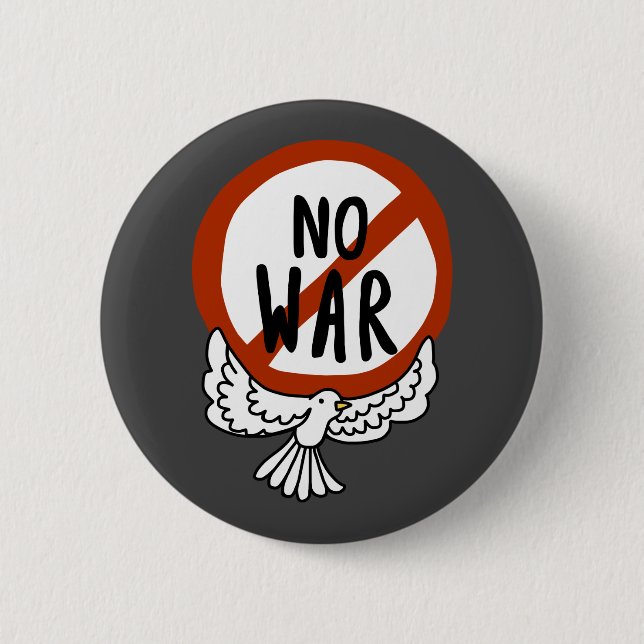 No War With Dove Button (Front)