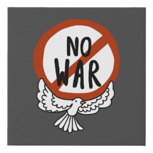 No War With Dove Faux Canvas Print