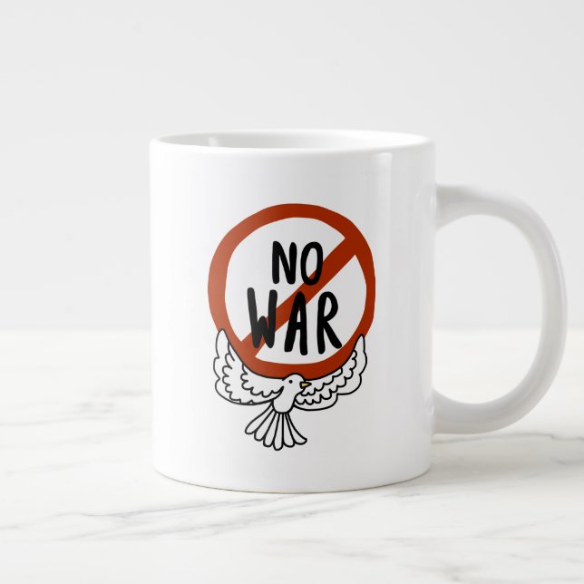 No War With Dove Giant Coffee Mug (Right)