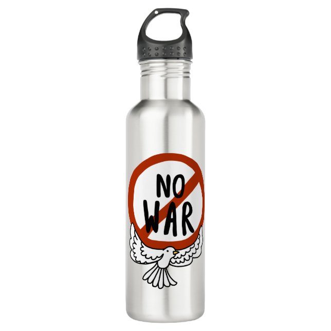 No War With Dove Stainless Steel Water Bottle (Front)