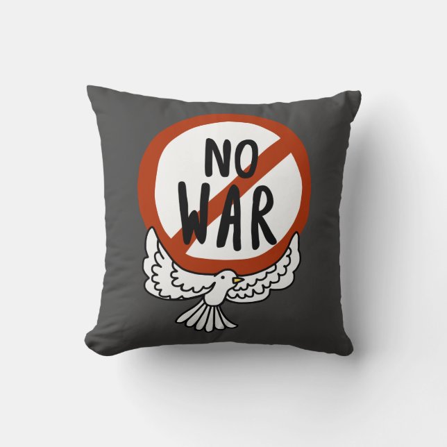 No War With Dove Throw Pillow (Front)