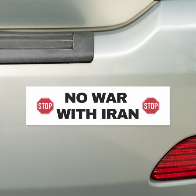 No War With Iran Red Stop Sign Peace Protest  (In Situ)