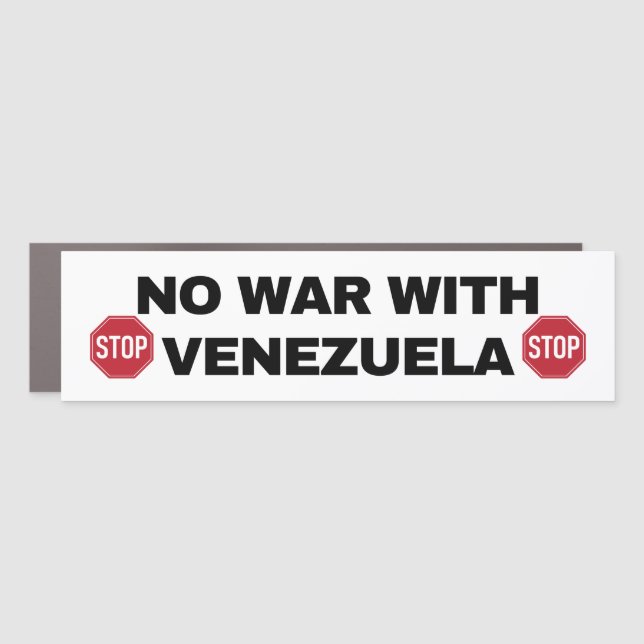 No War With Venezuela Red Stop Sign Peace Protest  (Front)