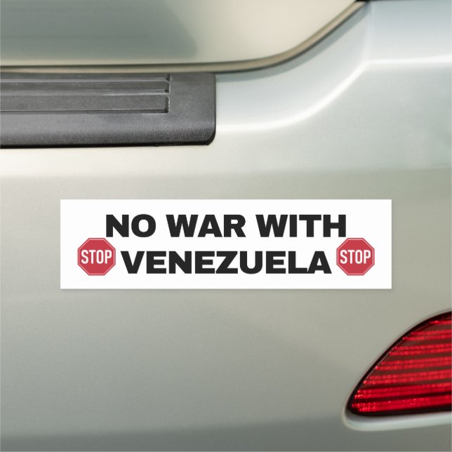 No War With Venezuela Red Stop Sign Peace Protest  (In Situ)