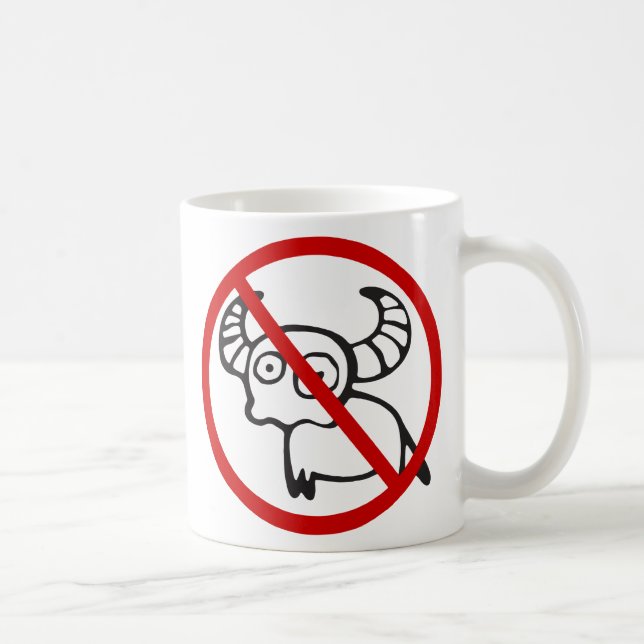 NO Water Buffalo ⚠ Funny Asian Thai Sign ⚠ Coffee Mug (Right)