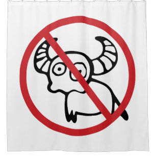 NO Water Buffalo ⚠ Funny Asian Thai Sign ⚠ Shower Curtain