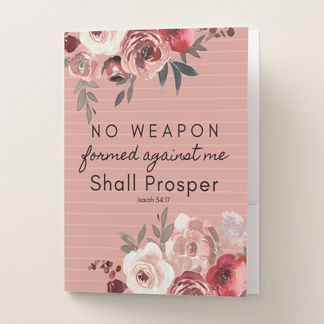 No Weapon Formed Against Me Pocket Folder (Front)