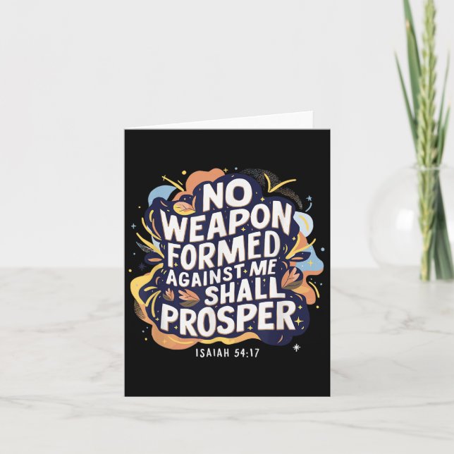 No Weapon Formed Against Me Shall Christian Prospe Card (Front)