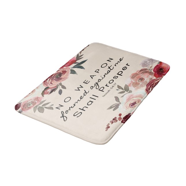 No Weapon Formed Against Me Shall Prosper Bath Mat (Angled)