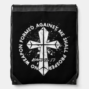 No Weapon Formed Against me shall prosper Faith in Drawstring Bag