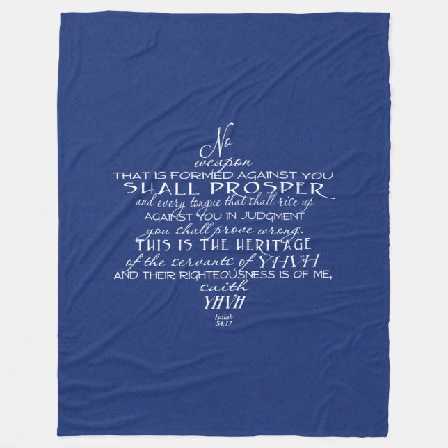 No Weapon Star of David Blue Fleece Blanket (Front)