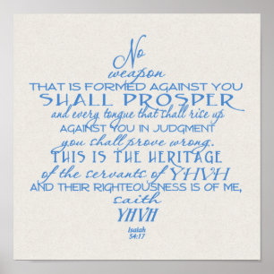 No Weapon Star of David Blue on Tan Poster