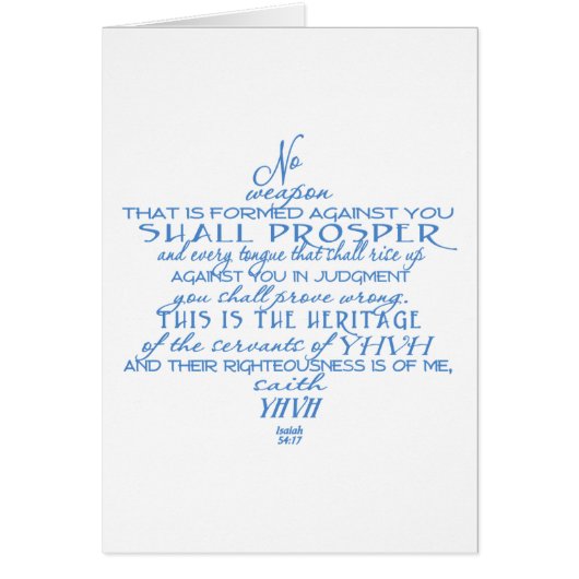 No Weapon Star of David Cards (Front)