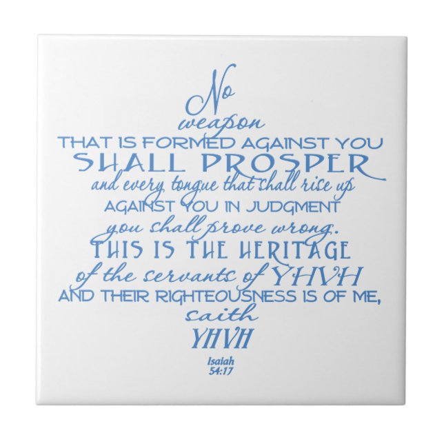 No Weapon Star of David Ceramic Tile (Front)