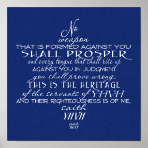 No Weapon Star of David Poster