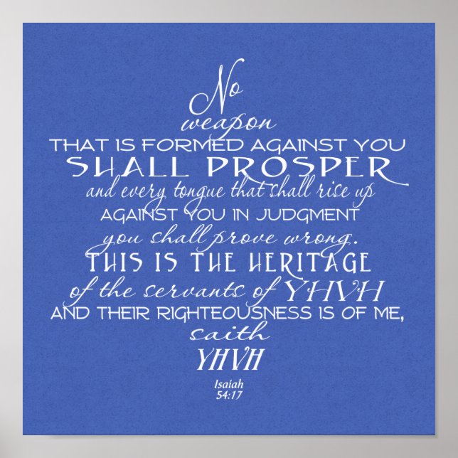 No Weapon Star of David Poster (Front)