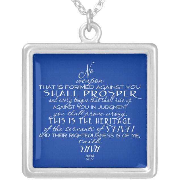 No Weapon Star of David Silver Plated Necklace (Front)