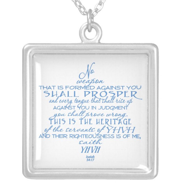 No Weapon Star of David Silver Plated Necklace (Front)