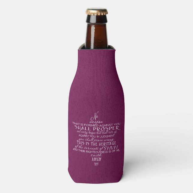 No Weapon Star of David Wine Bottle Cooler (Bottle Front)
