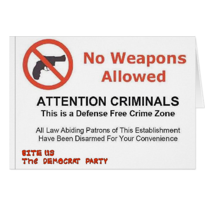 NO WEAPONS ALLOWED CARDS
