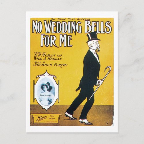 No Wedding Bells For Me Songbook Cover Postcard