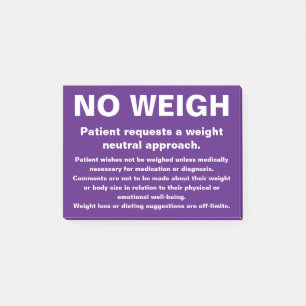 No Weigh Note