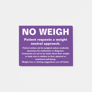 No Weigh Note