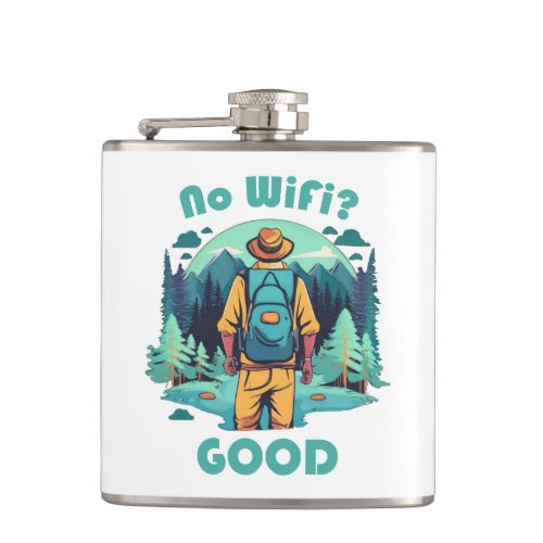 No Wifi Good Backpacker Flask