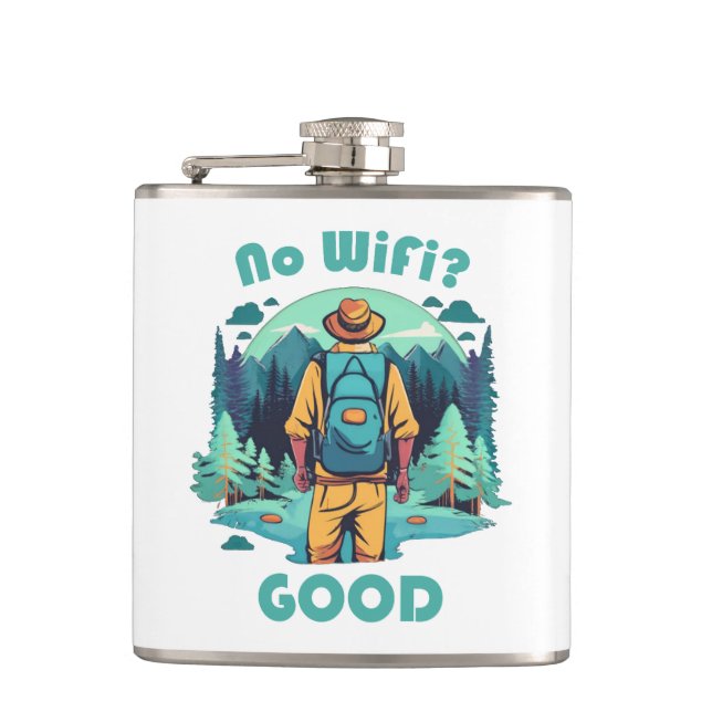 No Wifi Good Backpacker Flask (Front)