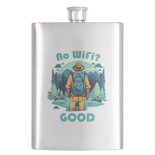 No Wifi Good Backpacker Flask (Front)