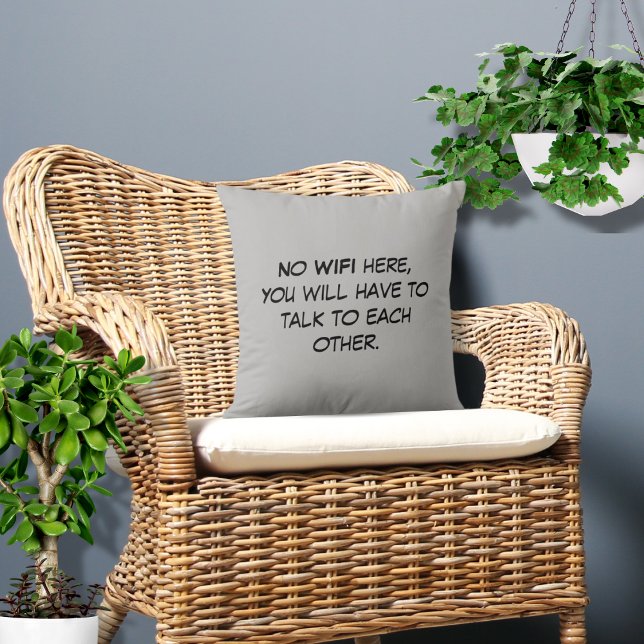 No WIFI Here Throw Pillow (Creator Uploaded)