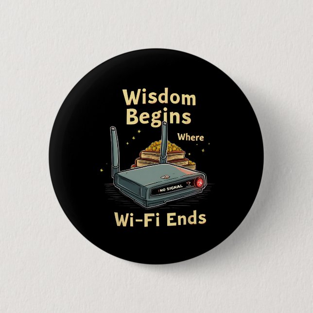 No Wifi Read Books Instead - Funny Back To School  Button (Front)