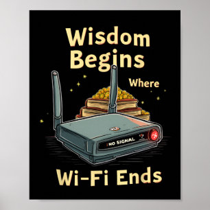 No Wifi Read Books Instead - Funny Back To School Poster