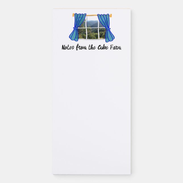No Window Faux Window Funny Work Place Magnetic Notepad (Front)