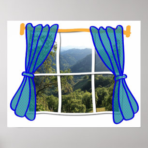 No Window Faux Window Funny Work Place Poster