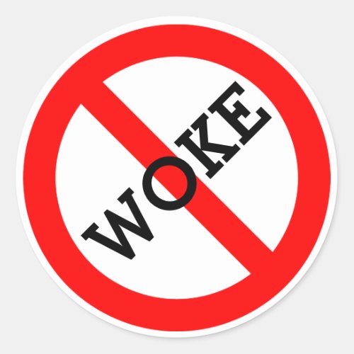 No Woke Classic Round Sticker