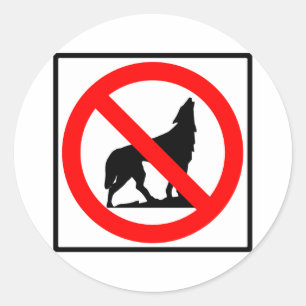 No Wolves Highway Sign Classic Round Sticker