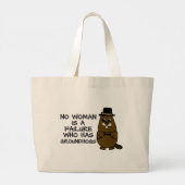 No woman is a failure who has Groundhogs Large Tote Bag (Back)