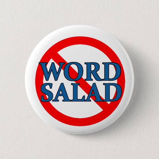 No Word Salad Button (Front)