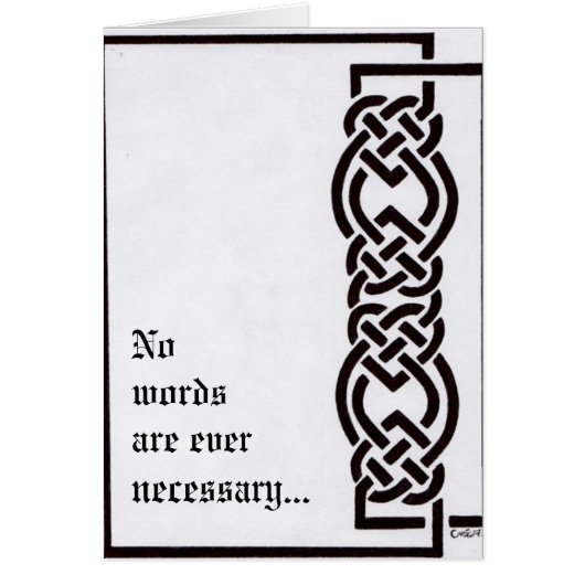 No words are ever necessary... cards (Front)