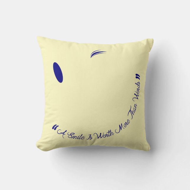 No Words, Smiles Say It All Throw Pillow (Front)