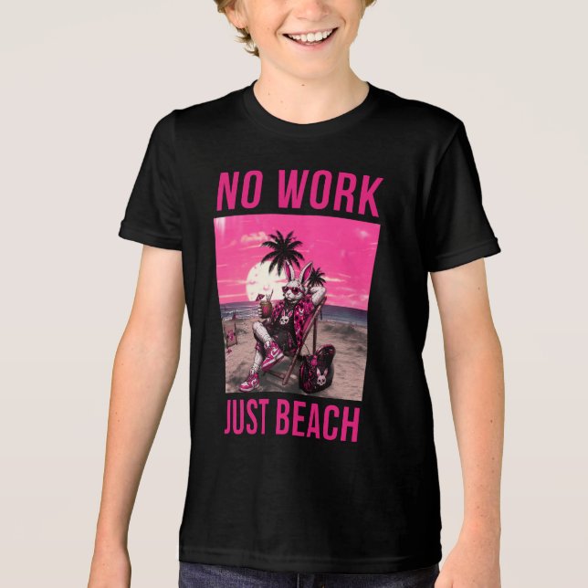 No Work Just Beach Tri-Blend Shirt (Front)