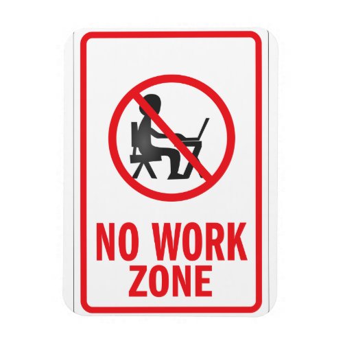 No Work zone warning sign Magnet